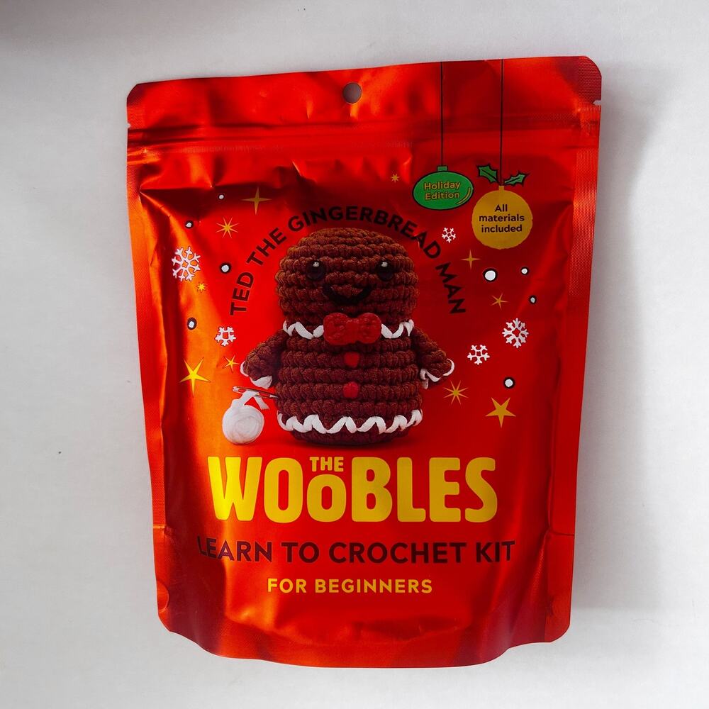 The Woobles Ted the Gingerbread Man Beginner Kit NEW Sealed Holiday Edition Hook